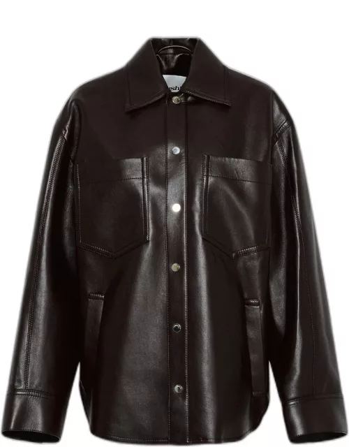 NANUSHKA Brown Leather Martin Jacket