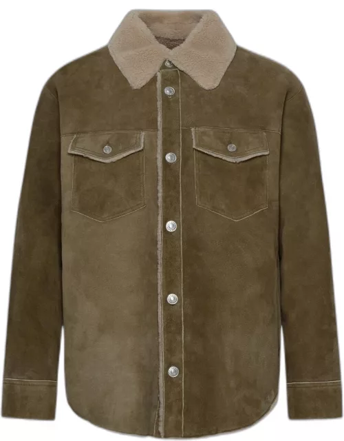 ISABEL MARANT Khaki Leather Amoryan Jacket