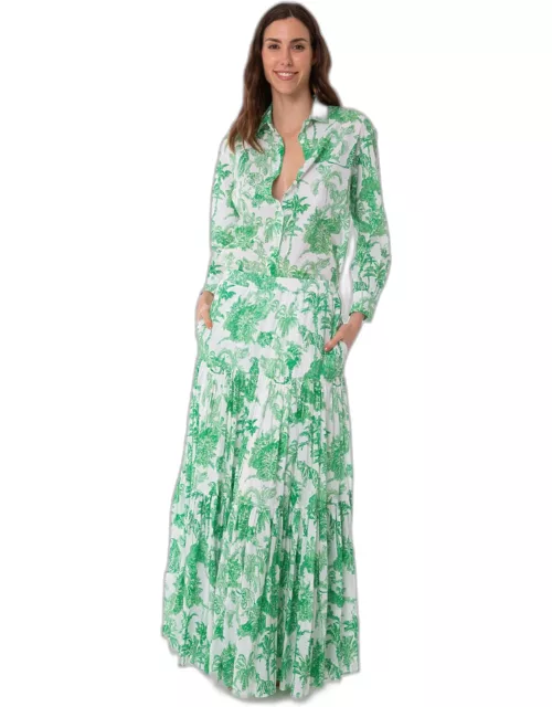 MC2 Saint Barth Woman Cotton Long Skirt With Jungle Print