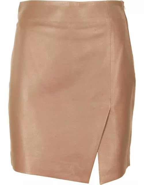 Federica Tosi Brown Leather Skirt