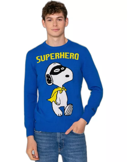 MC2 Saint Barth Man Lightweight Sweater With Snoopy Jacquard Print Snoopy Peanuts Special Edition