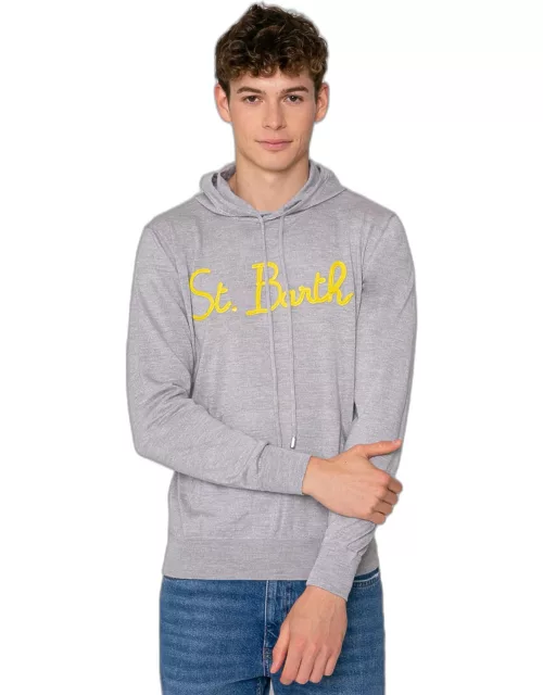 MC2 Saint Barth Man Grey Hoodie Sweatshirt