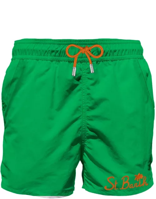 MC2 Saint Barth Green Man Swim Shorts With Pocket