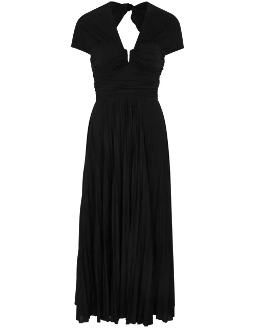 Rebecca Vallance Madison Pleated Jersey Midi Dress - Black - 14 (UK14 / L)