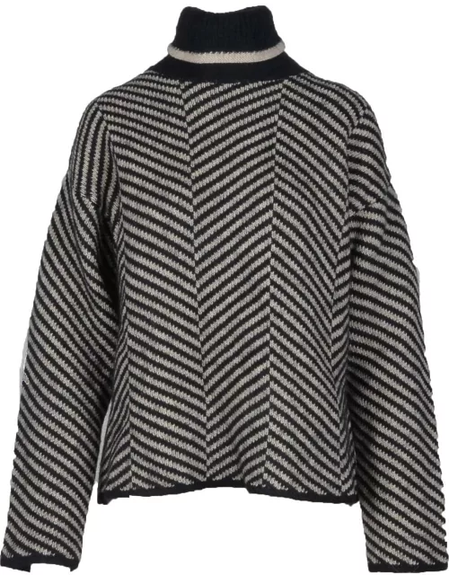 Erika Cavallini Womens Black / Beige Sweater