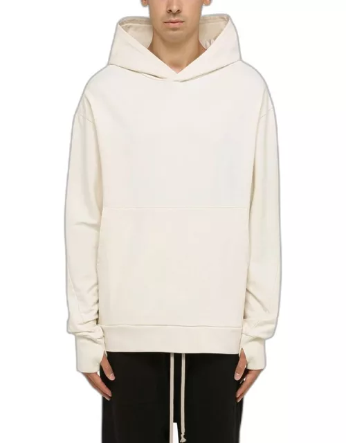 Ivory stretch cotton hoodie