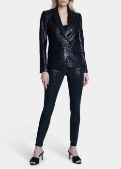 Kenzie Sequined Double-Breasted Blazer