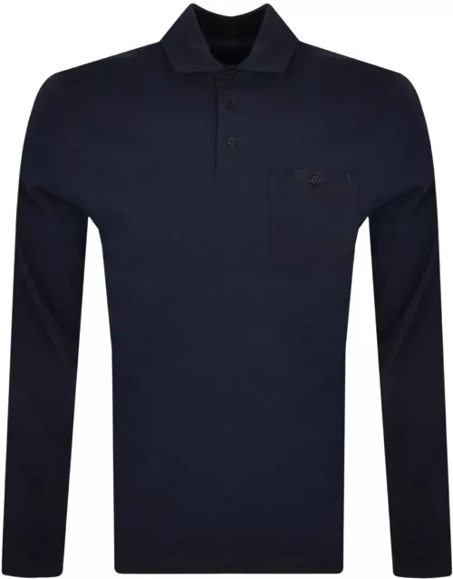 Barbour Corpatch Long Sleeved Polo Shirt Navy