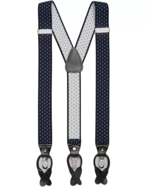 JoS. A. Bank Men's Button-In & Clip Suspenders, Navy, One