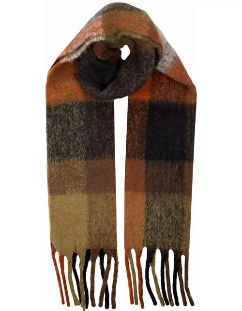Dents Women'S Checked Blanket Scarf In Olive