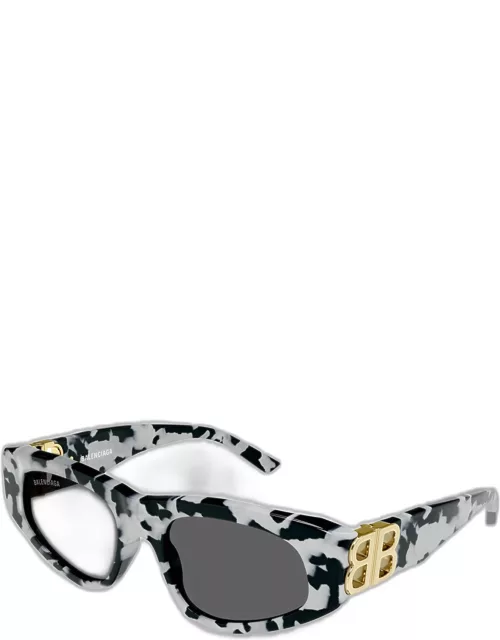 BB Black & White Tortoiseshell Acetate Cat-Eye Sunglasse