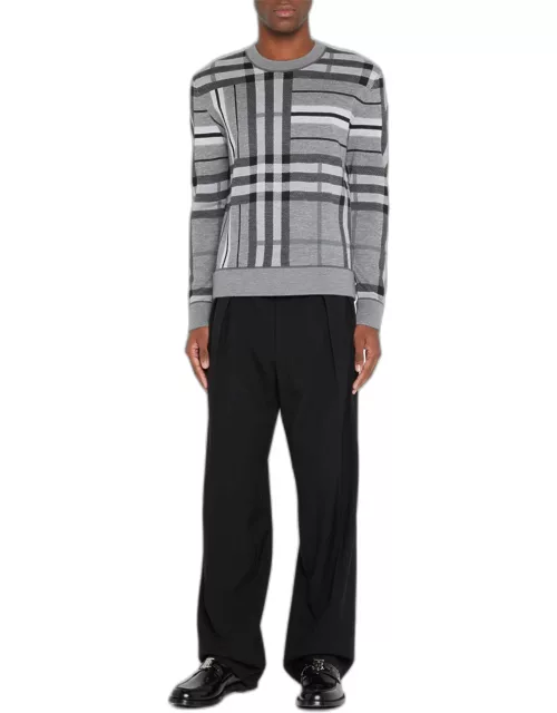 Men's Mixed Icon Stripe Check Sweater