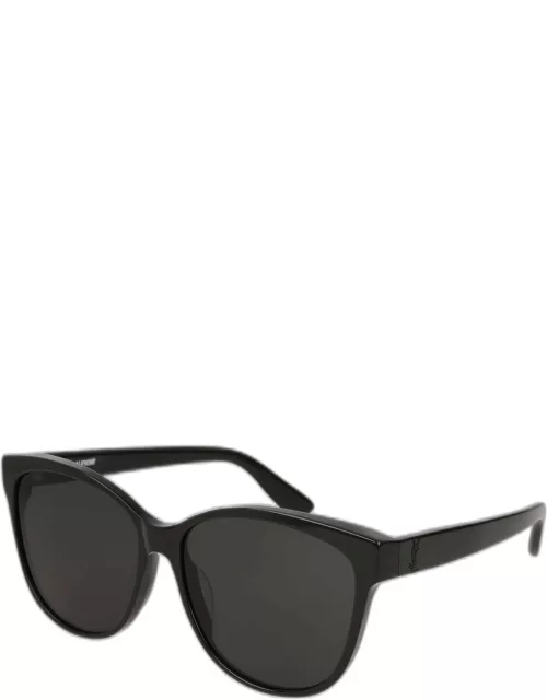 Cat-Eye Monochromatic Sunglasses, Black Pattern