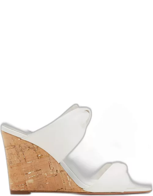 Twisted Leather Wedge Sandal