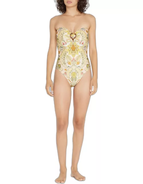 Laurel Bamboo Ring Bandeau One-Piece Swimsuit