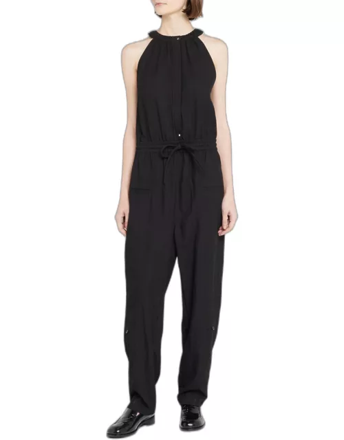 Drapey Suiting Sleeveless Jumpsuit