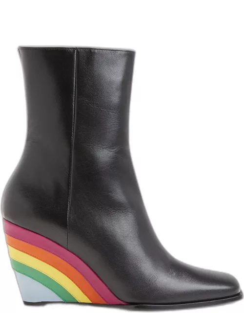 Gaia Rainbow-Wedge Ankle Boot