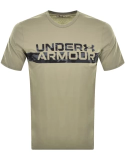 Under Armour Camo Stripe Logo T Shirt Khaki
