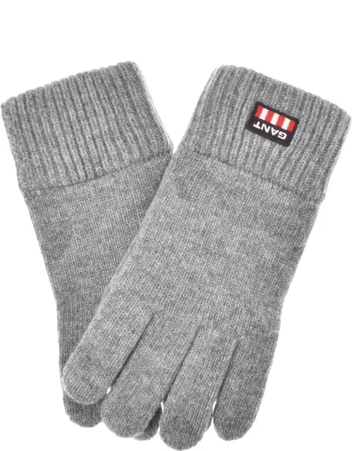 Gant D2 Retro Shield Knitted Gloves Grey