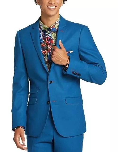 paisley and gray blue suit