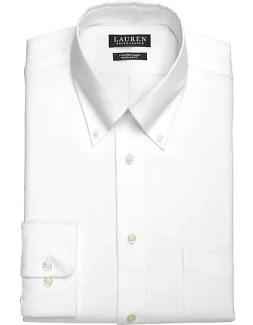 Lauren By Ralph Lauren Men's UltraFlex Classic Fit Non-Iron Button-Down Collar Dress Shirt White Solid