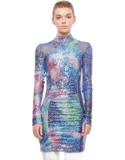 Versace Jeans Couture SPACE PRINTED SEQUINS MINI DRES