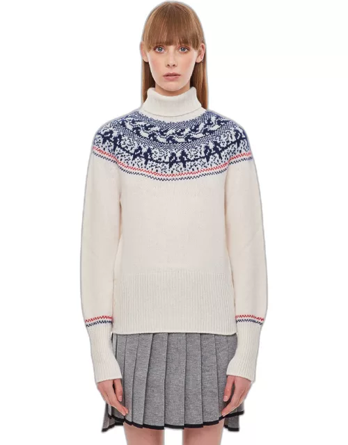 Thom Browne WOOL MOHAIR MIX TURTLENECK SWEATER