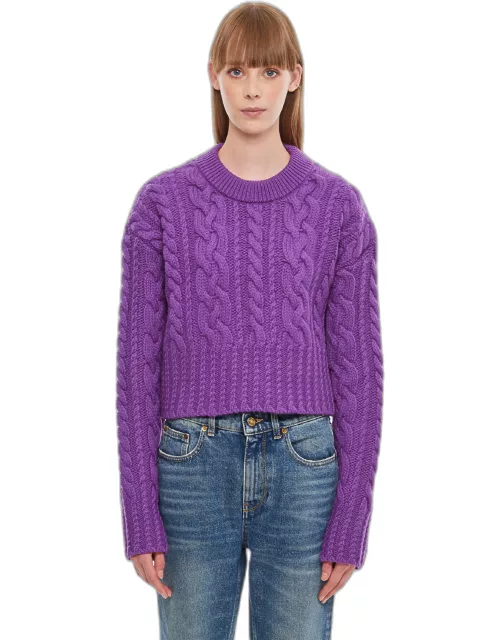 Ami Paris CABLE KNITTED CROPPED SWEATER