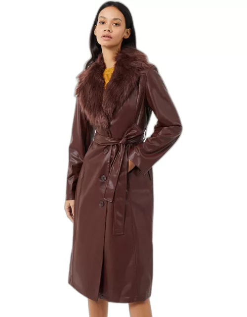 Etta Vegan Leather Faux Fur Long Coat