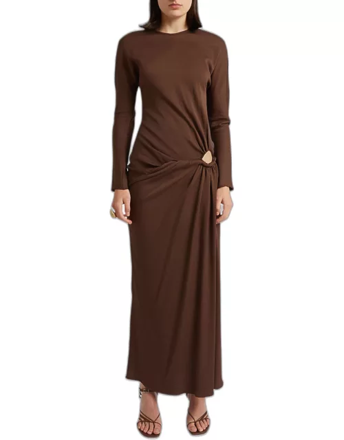 Ruched Twisted Cutout Column Dres