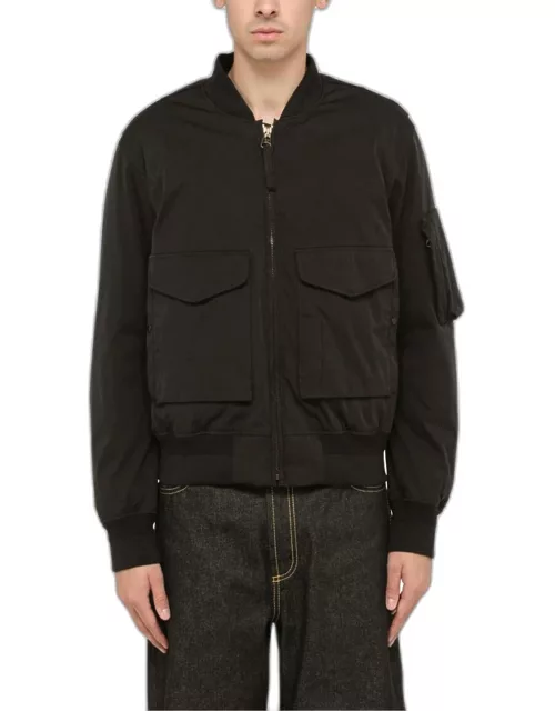 Black multi-pocket jacket in a technical fabric