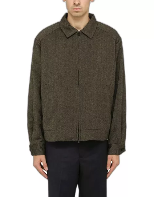 Brown wool-blend short jacket