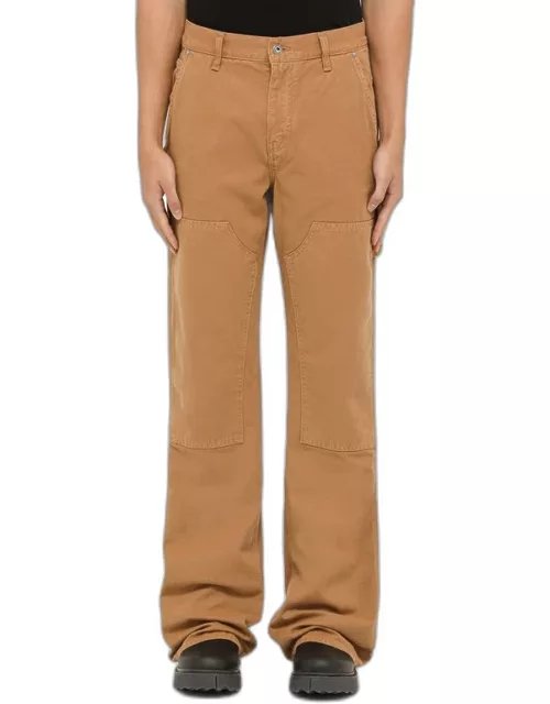 Camel-coloured cotton denim trouser