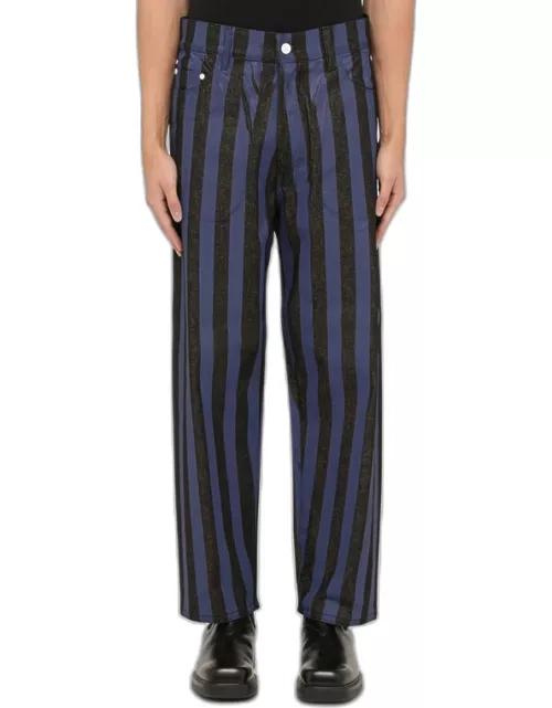 Regular blue/black striped jean