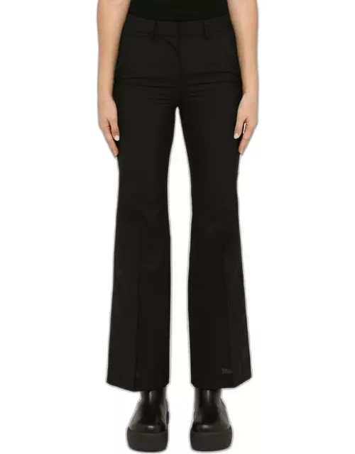 Black wool trousers with band