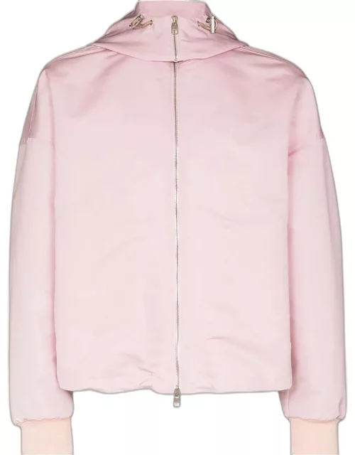 ALEXANDER MCQUEEN Back Print Hooded Windbreaker Jacket Pink