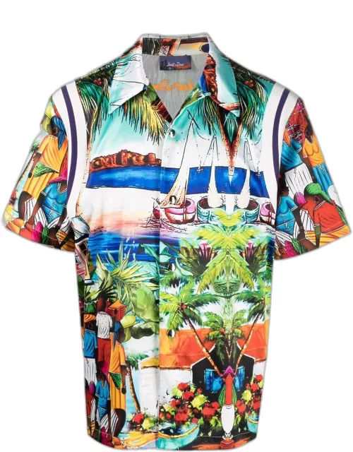 JUST DON Graphic-print Short-sleeved Shirt Multicolour