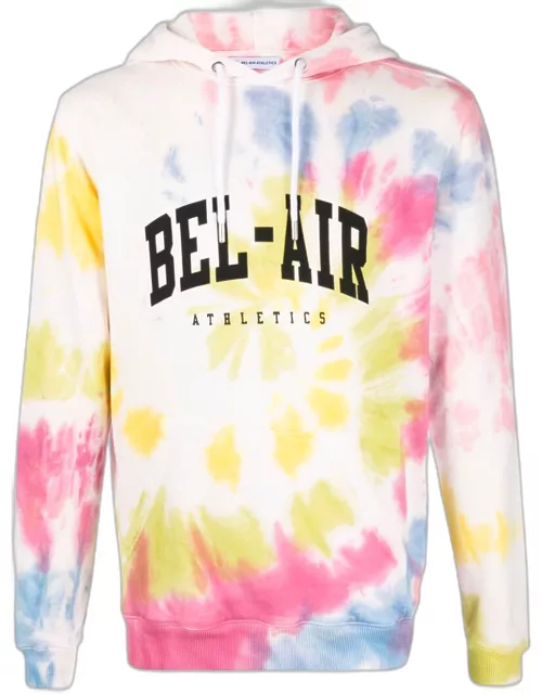 BEL-AIR ATHLETICS Logo Tie-Dye Hoodie White