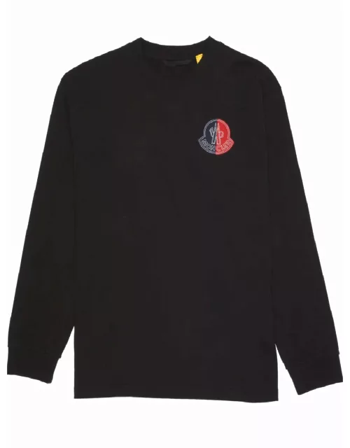 MONCLER GENIUS 1952 X 2 Long Sleeve Logo Patch T-Shirt Black