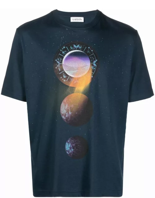 LANVIN Sci-Fi Print T-Shirt Midnight Blue