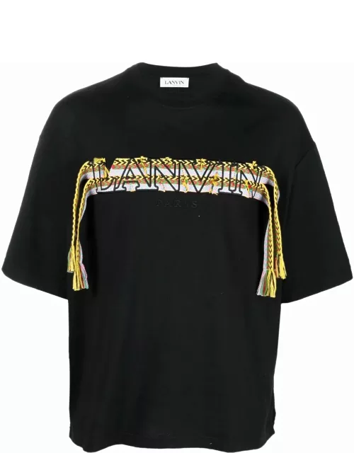 LANVIN Crazy Curb Lace logo T-shirt Black/Multicolour