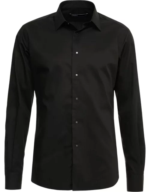 Karl Lagerfeld long-sleeved cotton shirt black