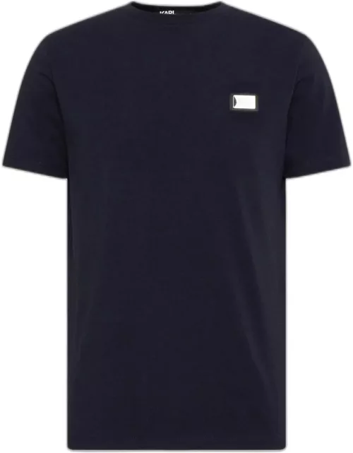 KARL LAGERFELD T-Shirt Crewneck With Metal Navy Blue
