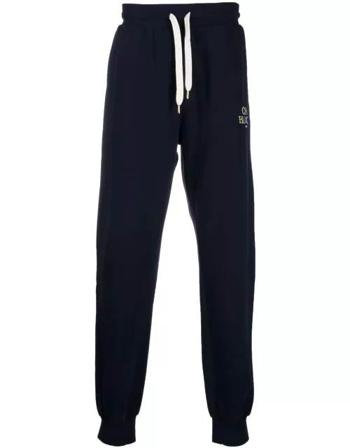CASABLANCA Stacked Logo Embroidered Sweat Pants Navy