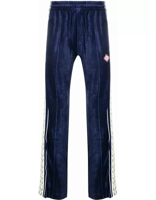 CASABLANCA Side-stripe Laurel Track Pants Blue/Multicolour