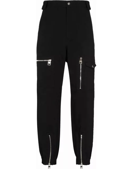 ALEXANDER MCQUEEN Tapered Utility Trousers Black