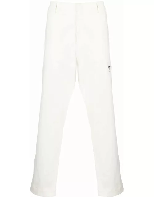 MONCLER Zip Detail Straight Leg Trousers White