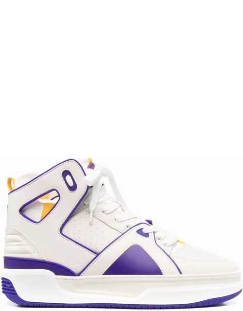 JUST DON Basketball JD1 High-top Sneakers White/Purple/Yellow