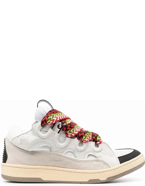 LANVIN Leather Curb Sneakers White