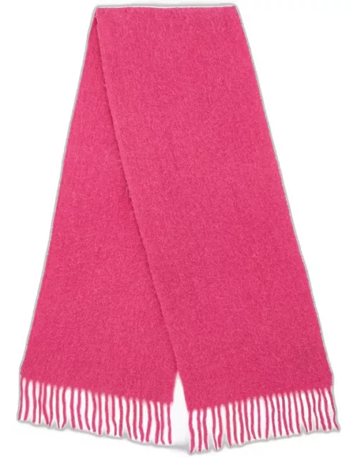 Fuchsia alpaca scarf with fringe